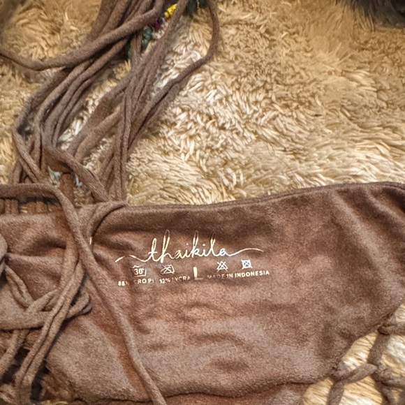 Elegant Brown Fringe Bikini Set - Picture 5 of 8